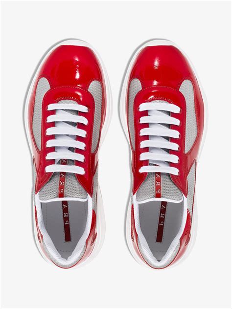 prada shoe bottom|red round pradas.